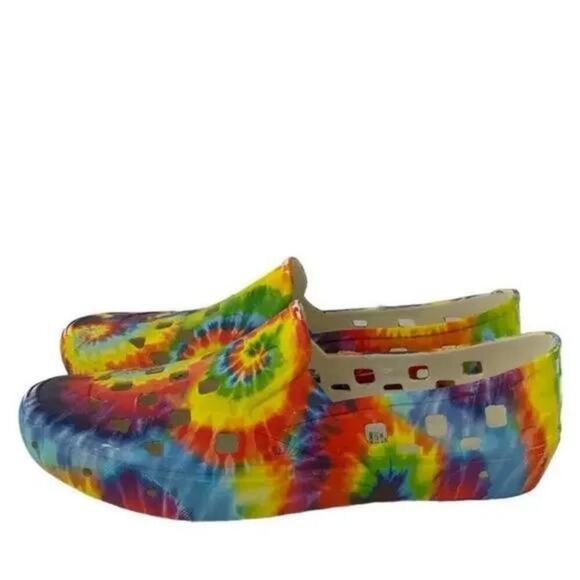 Vans Tie Dye Rubber Slip on Trek Shoes Men's Size 10 Colorful Multicolor - Picture 2 of 7